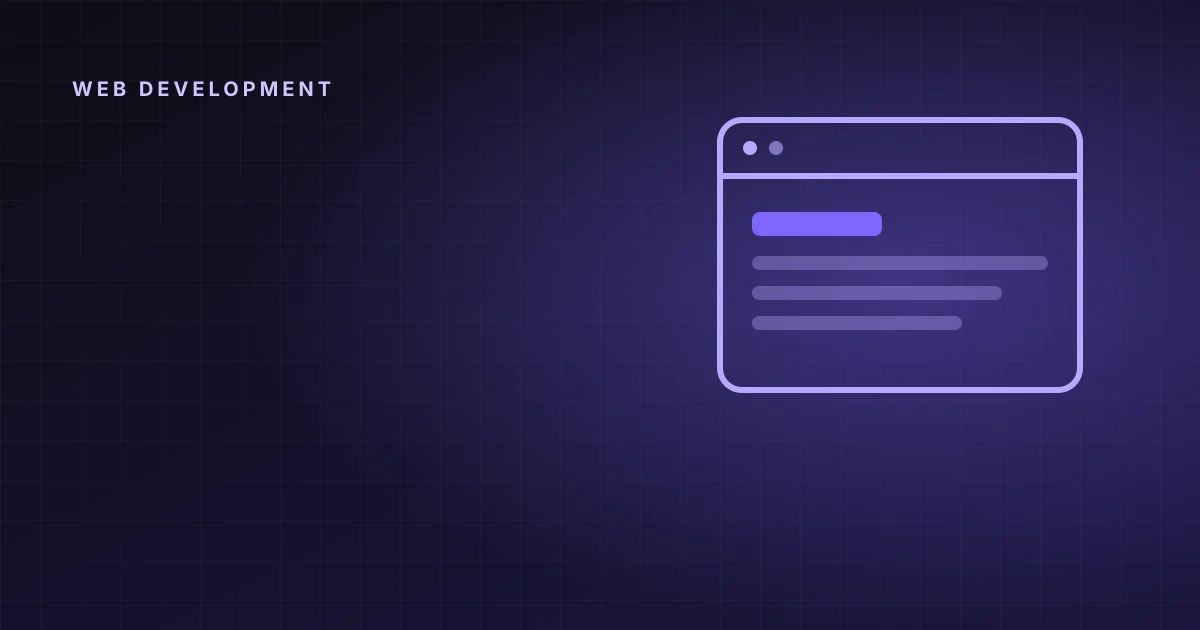 Abstract browser window wireframe on a dark violet background